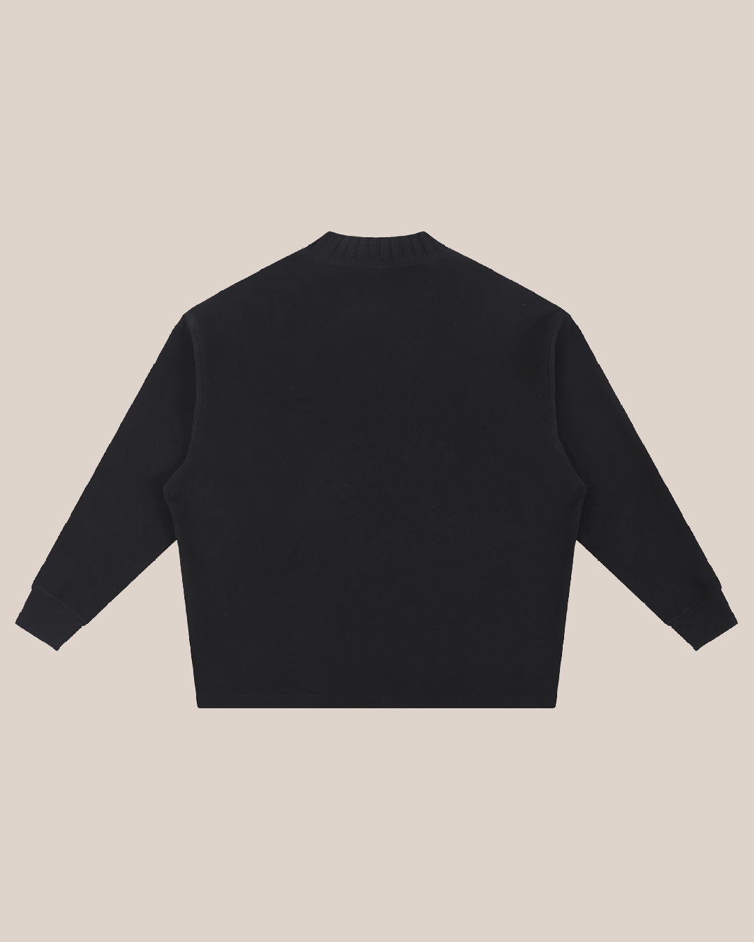BLACK KNITTED SIGNATURE AMOUT OVERSIZE SWEATSHIRT