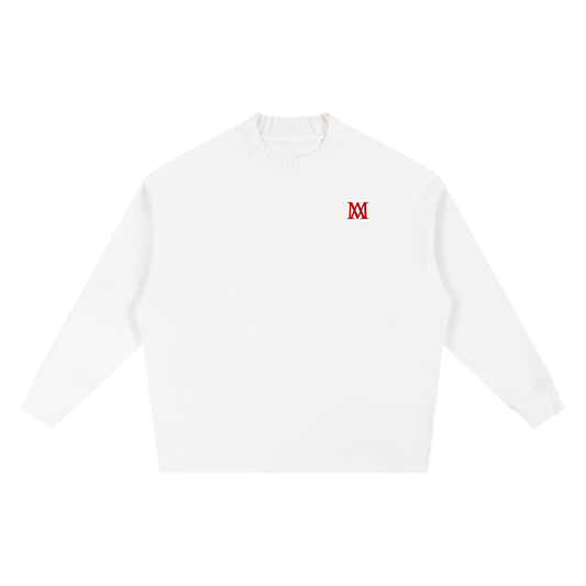 White Knitted AMOUR Oversize Sweatshirt