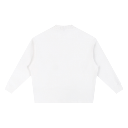White Knitted Signature AMOUR Oversize Sweatshirt