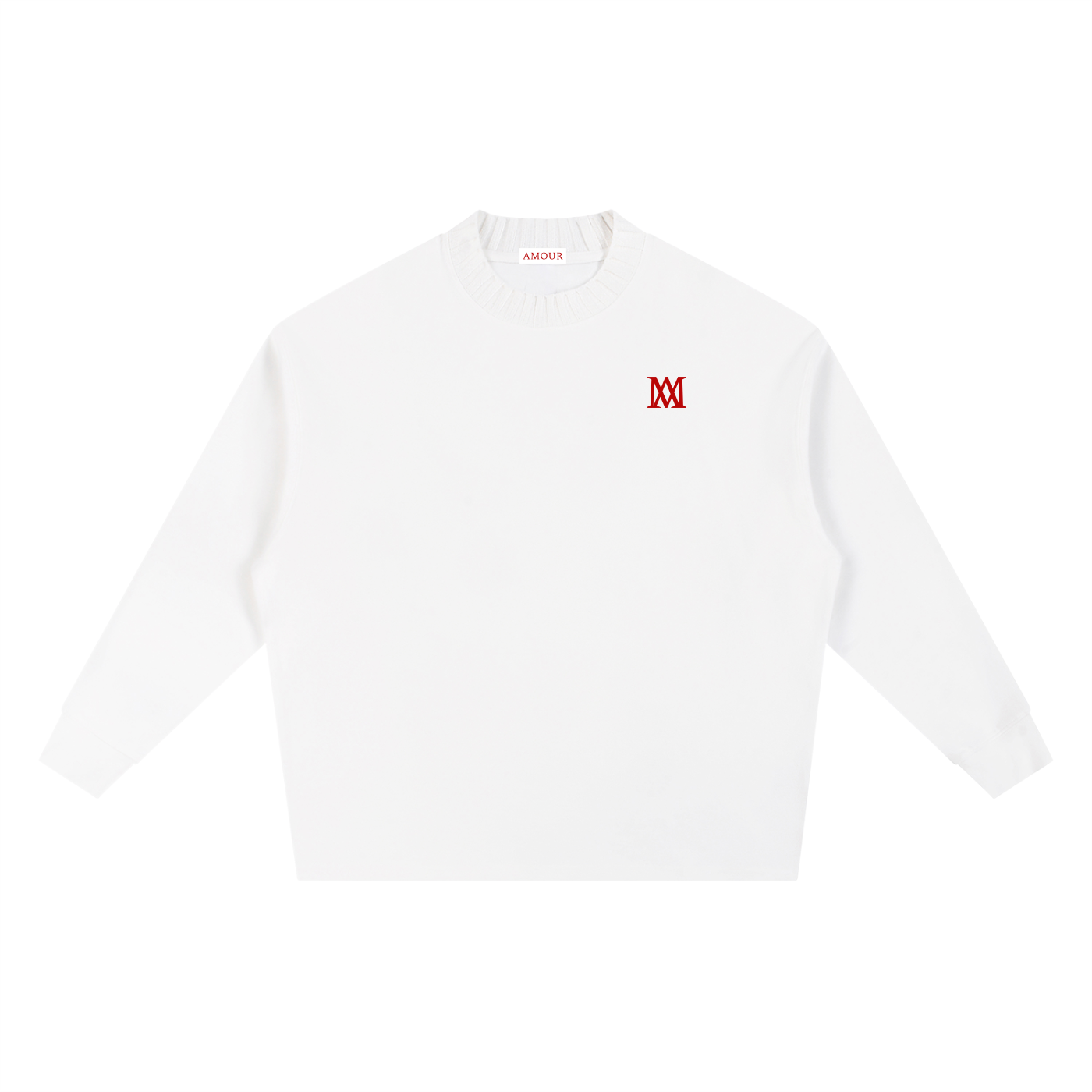 White Knitted AMOUR Oversize Sweatshirt