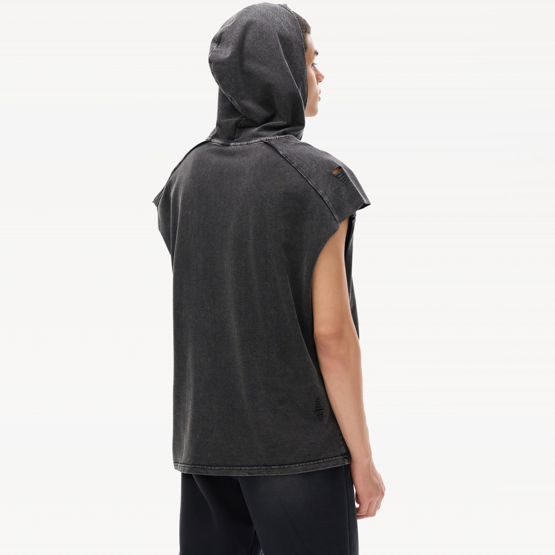 Washed Boxy Hooded Tank Top