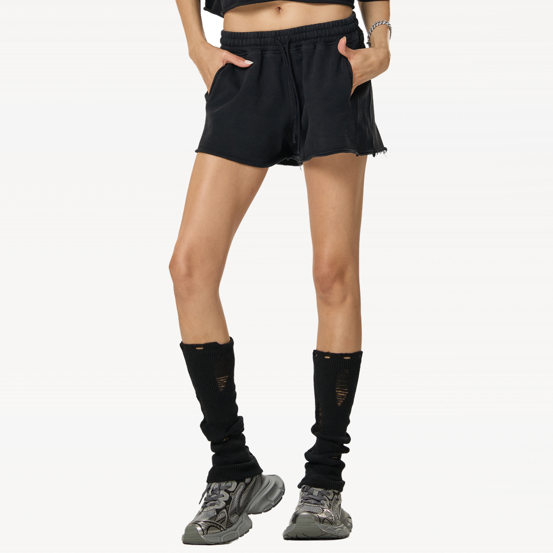 Washed Drawstring Shorts