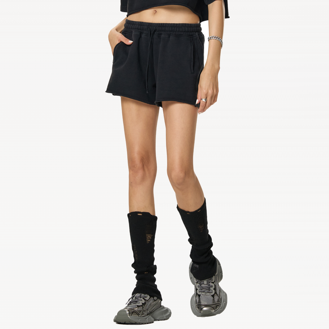 Washed Drawstring Shorts