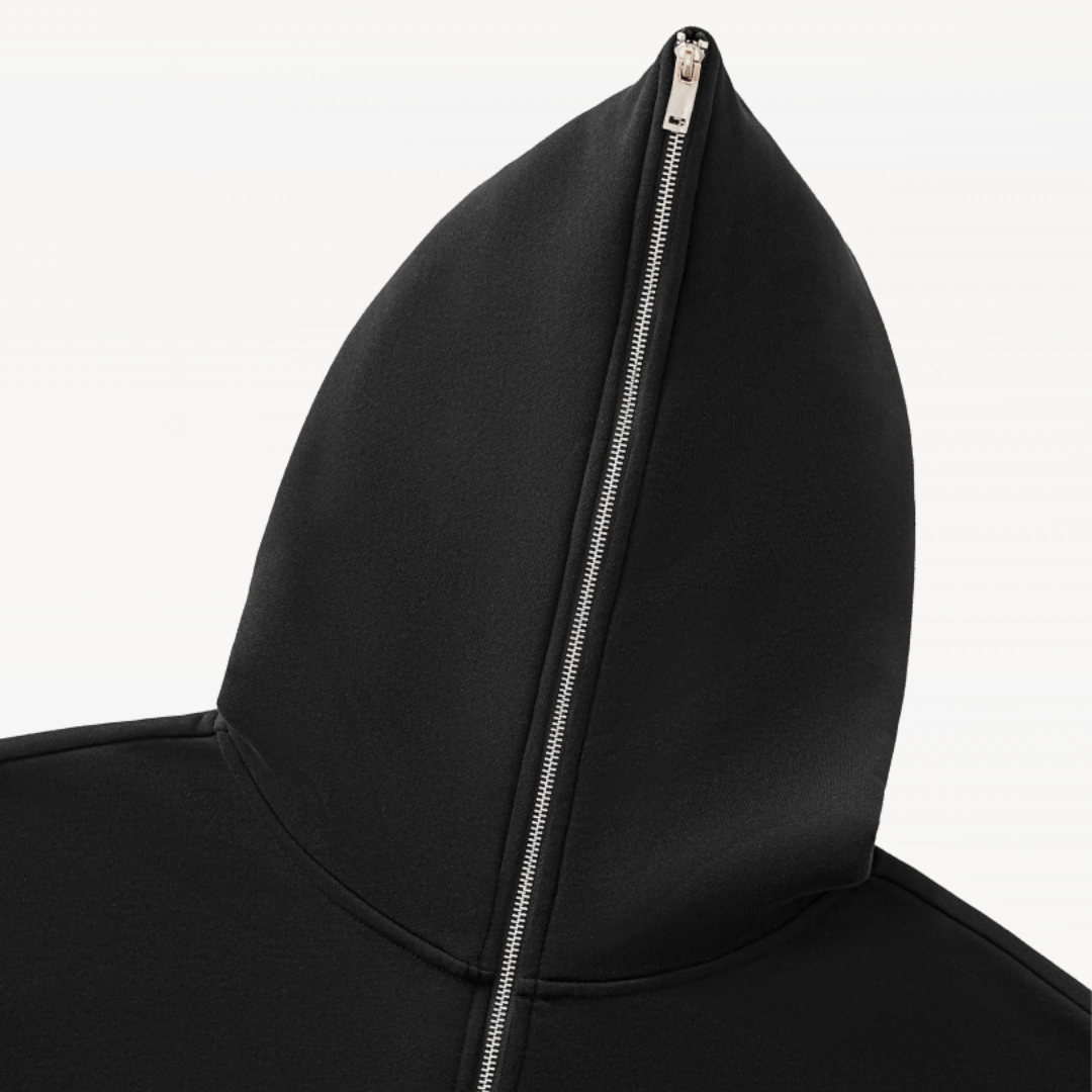 Fleeced Full-Zip Boxy Hoodie