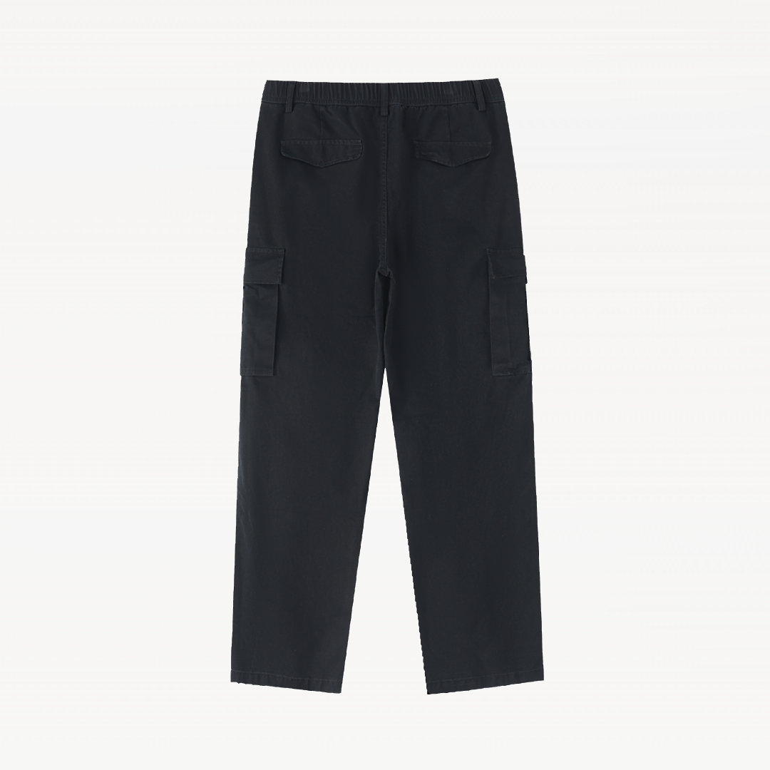 Cotton Elastic-Waist Cargo Pants