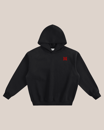 BLACK AMOUR FLEECED HOODIE