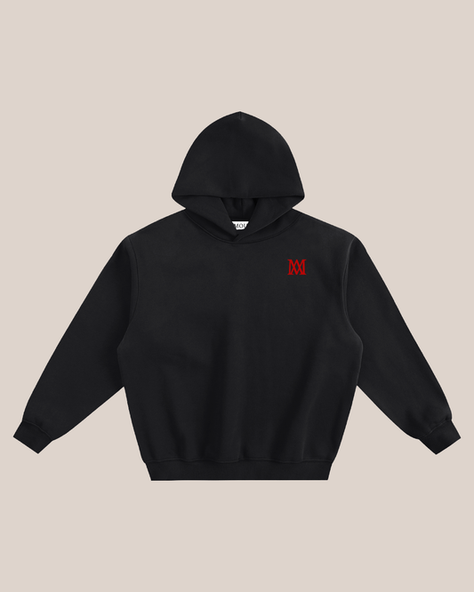 BLACK AMOUR FLEECED HOODIE