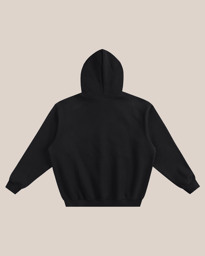 BLACK AMOUR FLEECED HOODIE
