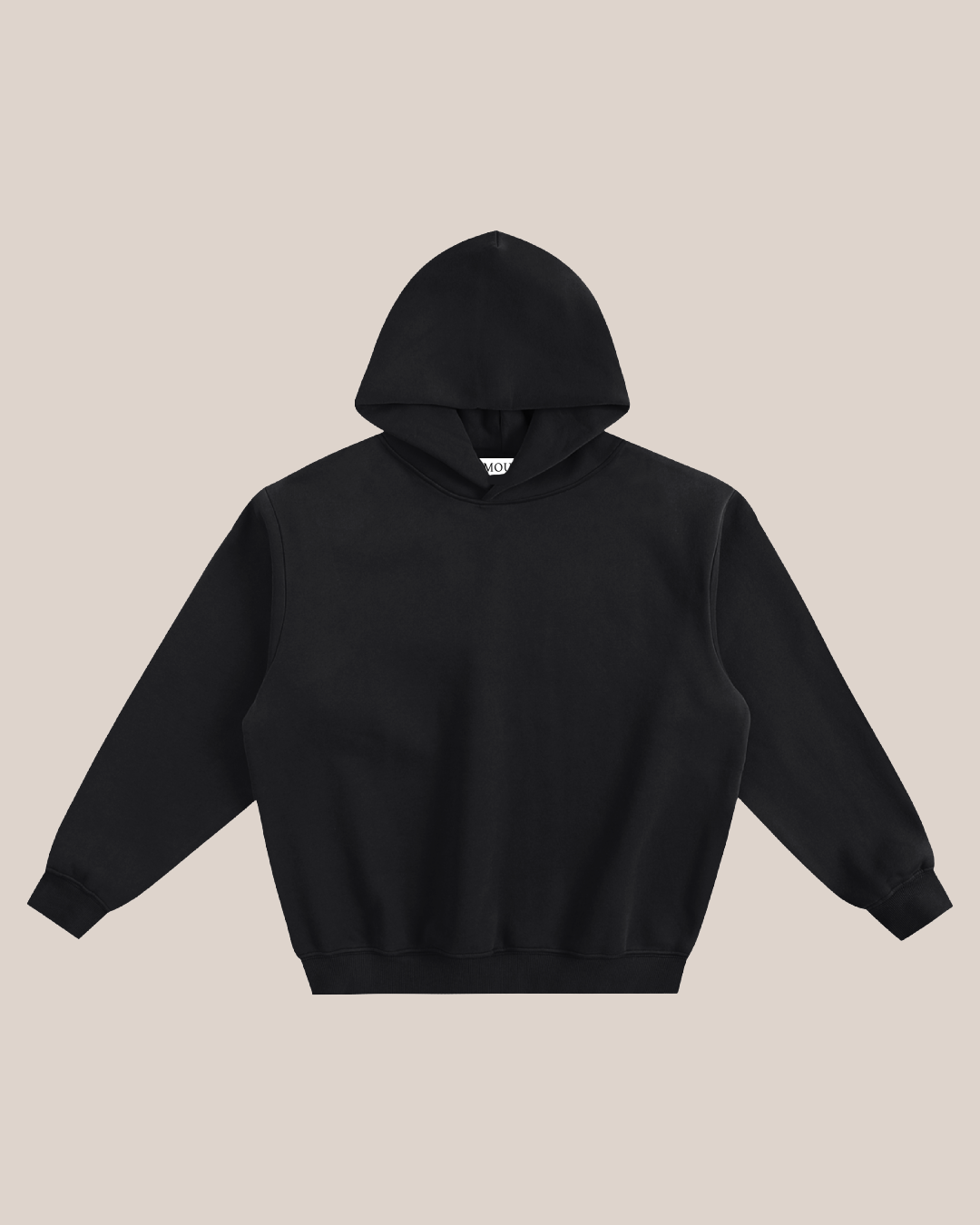 BLACK AMOUR SIGNATURE BACK FLEECED HOODIE