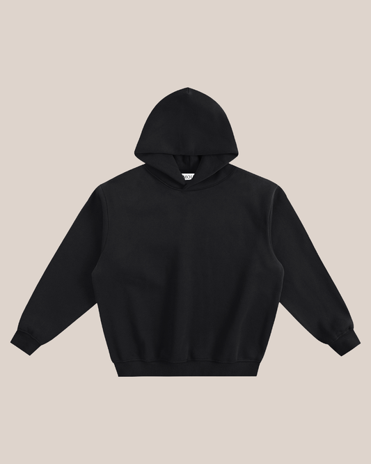 BLACK AMOUR SIGNATURE BACK FLEECED HOODIE