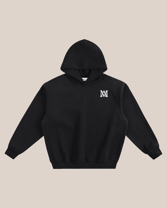 BLACK AMOUR FLEECED HOODIE
