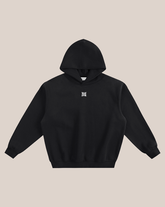 BLACK AMOUR FLEECED HOODIE