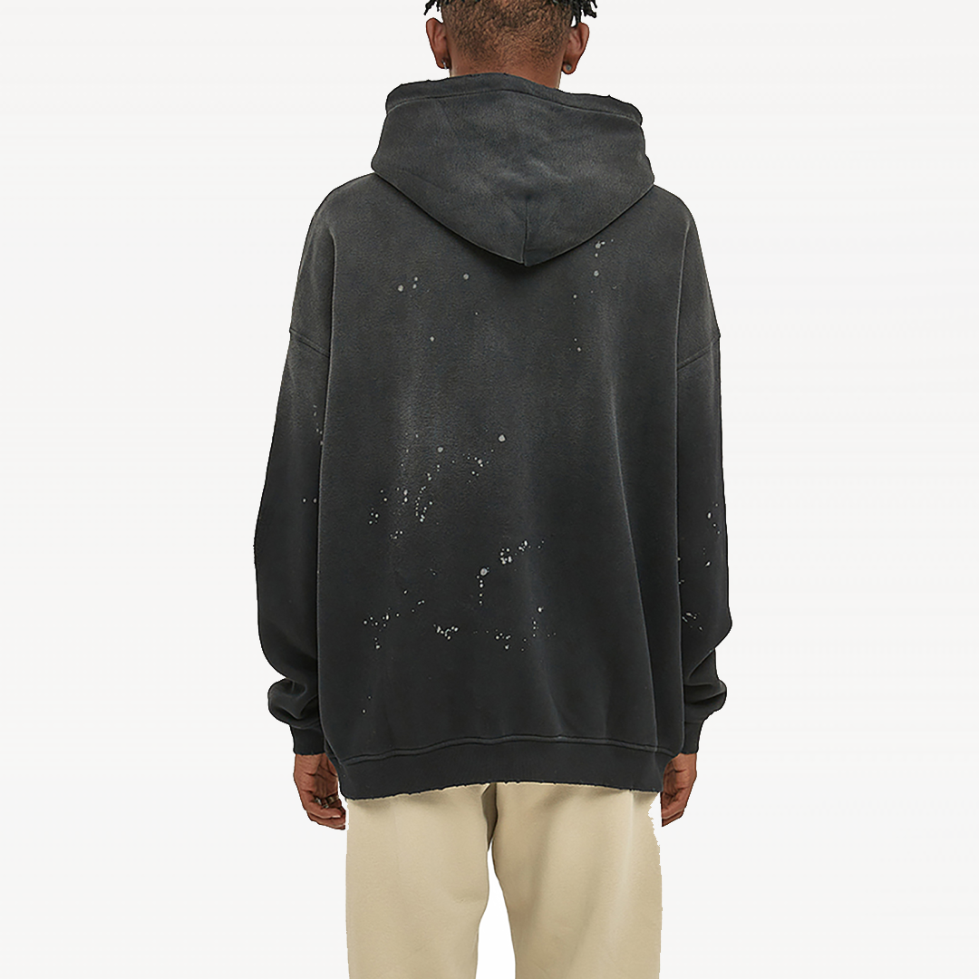 Vintage Wash Frayed Fleece Hoodie