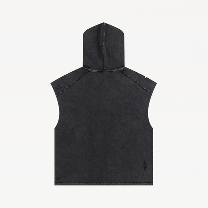 Washed Boxy Hooded Tank Top