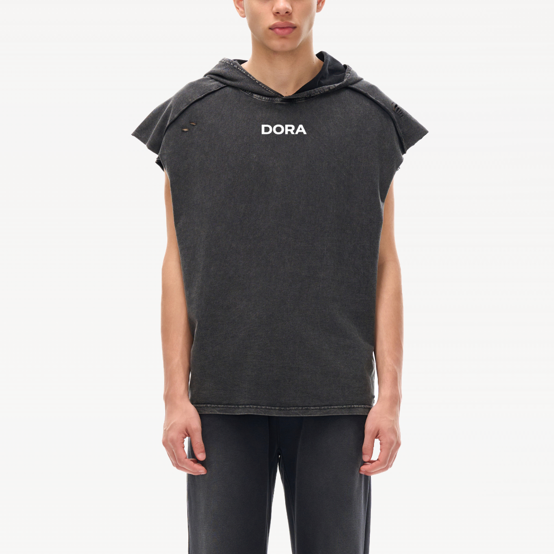 Washed Boxy Hooded Tank Top