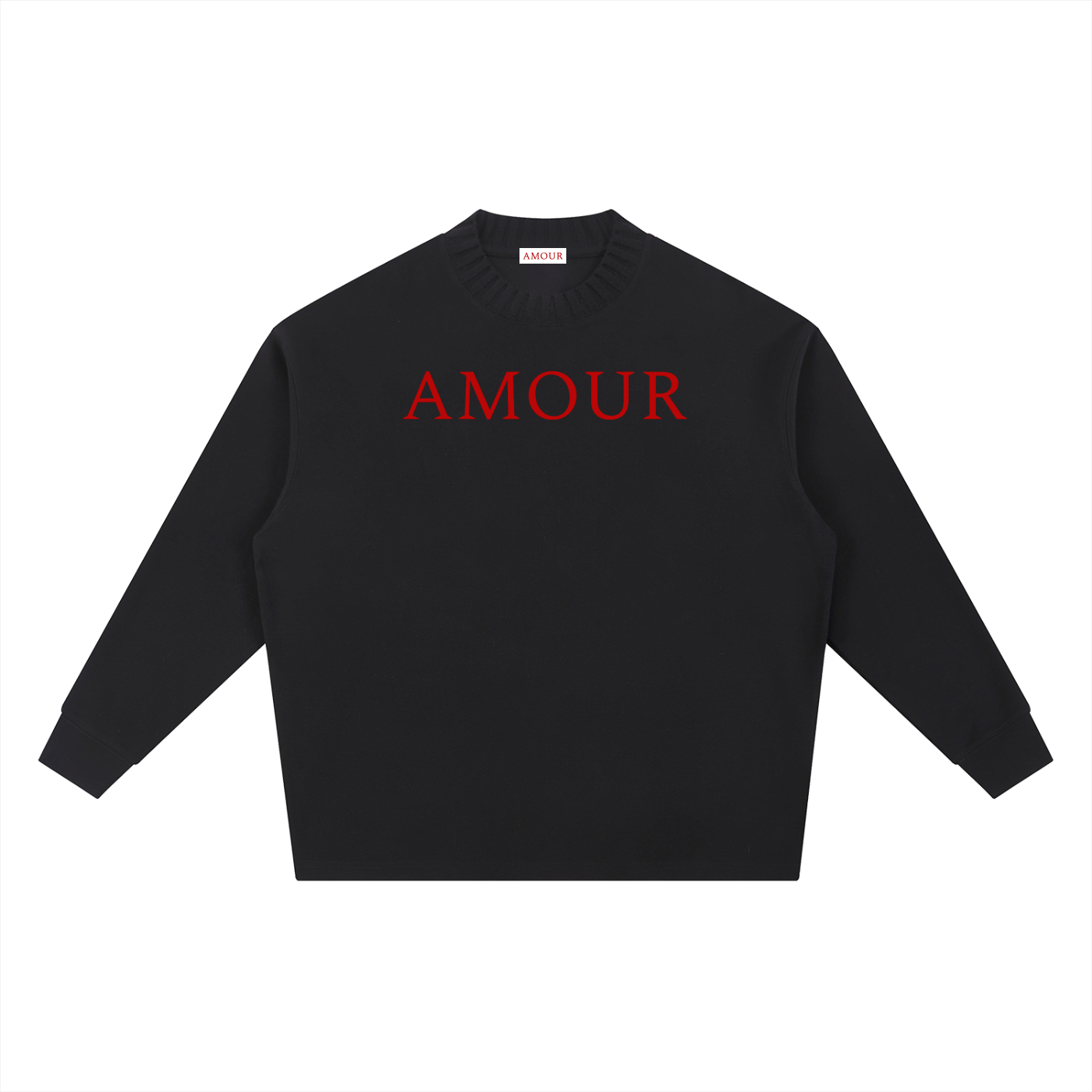 Black Knitted Signature AMOUR Oversize Sweatshirt