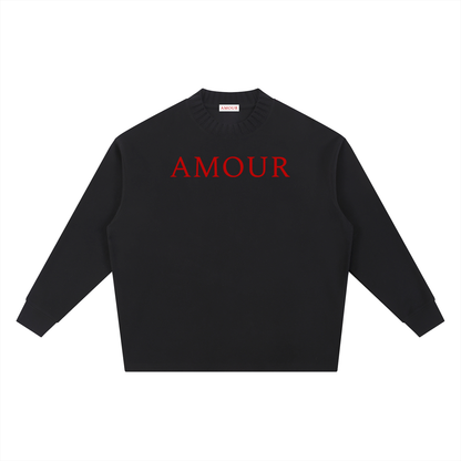 Black Knitted Signature AMOUR Oversize Sweatshirt