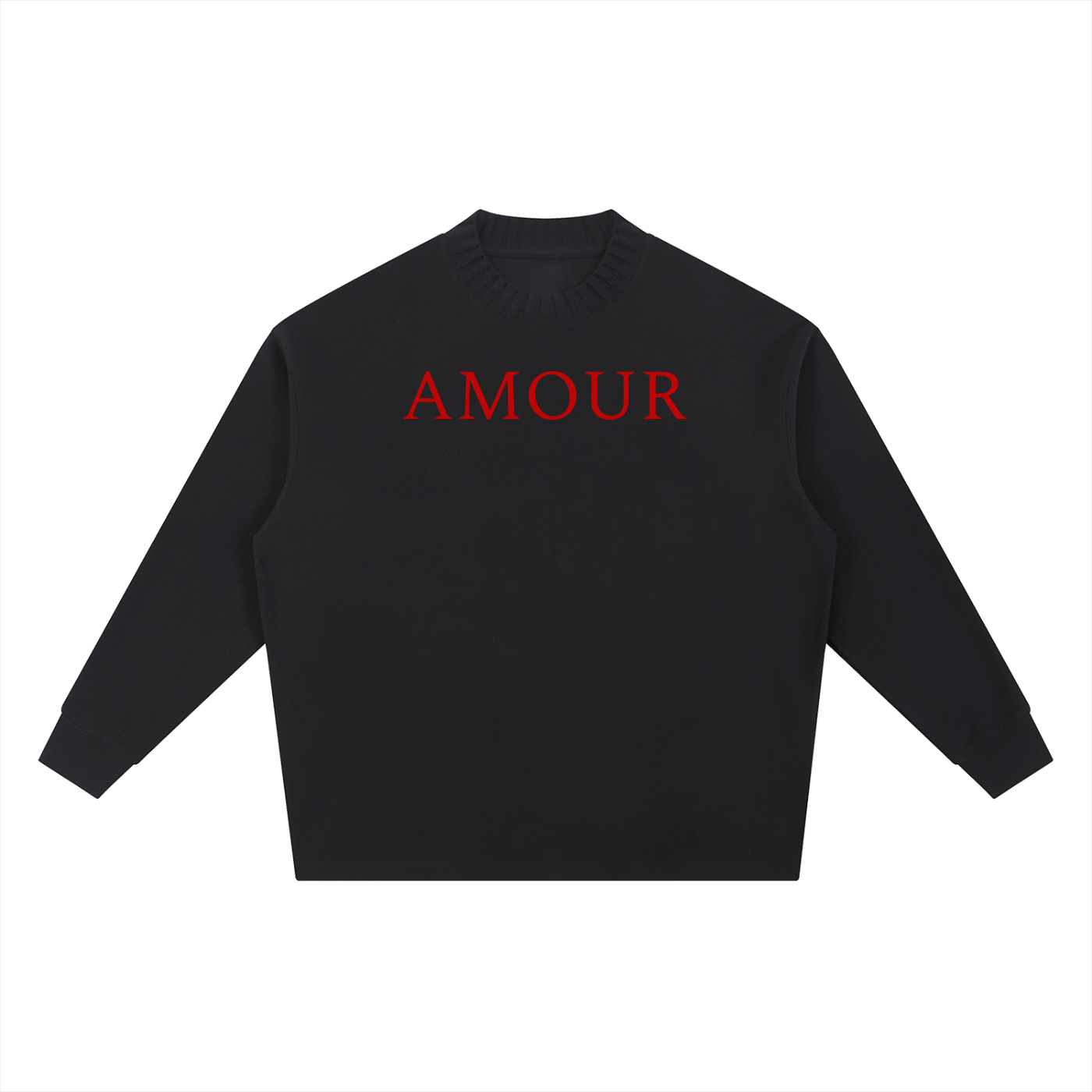 Black Knitted Signature AMOUR Oversize Sweatshirt